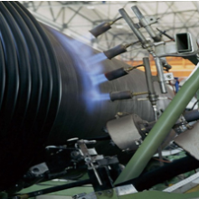 Spiral wall hollow pipe extrusion line